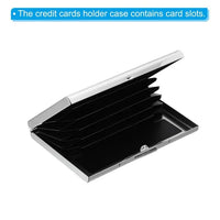 0514 Merge Quality Stainless Steel And PU Leather Credit Card Holder Men Slim Anti Protect Travel ID Cardholder