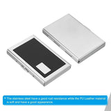 0514 Merge Quality Stainless Steel And PU Leather Credit Card Holder Men Slim Anti Protect Travel ID Cardholder