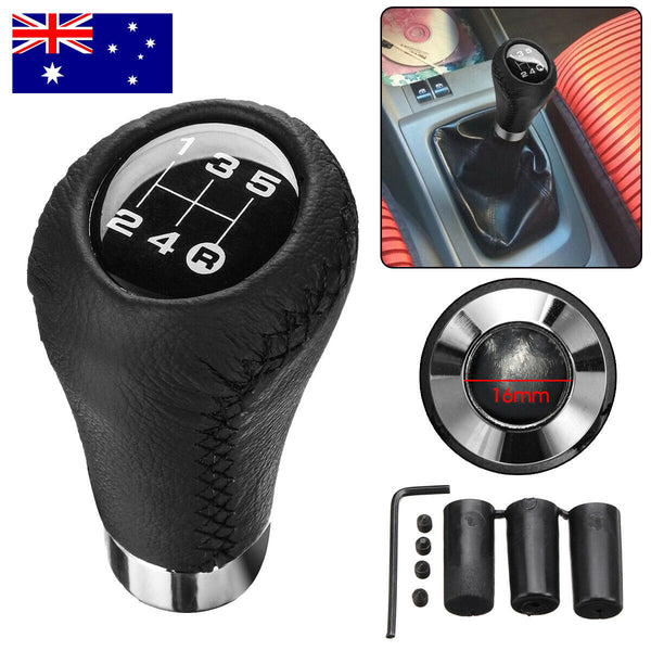 0601 Merge Leather 5 Speed Manual Car Gear knob Stick Shift Knob Shifter Leaver Universal AU