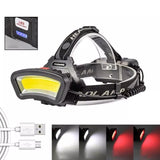 06109 Merge 100000LM Cob+Led Head lamp Head light Torch USB Recherbeable Flashlight Super Style Items.