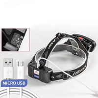 06109 Merge 100000LM Cob+Led Head lamp Head light Torch USB Recherbeable Flashlight Super Style Items.