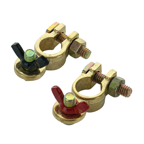 06121 Merge 2pcs Battery Terminal Clamp Brass Wignut Battery Terminals MA14 Boat Marine Car Truck