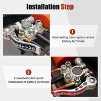 06126 Merge 2x 12V 4Way Battery Terminals Connectors Clamp Car Van Caravan Positive Negative