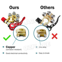 06127 Merge 2pcs 4 - Way Positive Negative Battery Terminal Connectors clamp Car Van Caravan