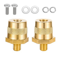 06128 Merge 2x M8 Battery Terminal Connectors Brass tone Post Adapter W/Stainless Screws AU