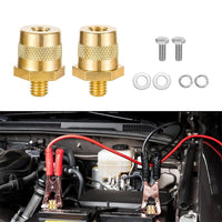 06128 Merge 2x M8 Battery Terminal Connectors Brass tone Post Adapter W/Stainless Screws AU