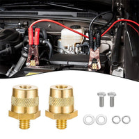 06128 Merge 2x M8 Battery Terminal Connectors Brass tone Post Adapter W/Stainless Screws AU