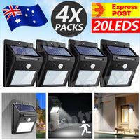 07104 Merge 4 Pieces 20 Led Solar Powered PIR Motion Sensor Light Garden Outdoor Security Lights