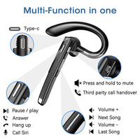 07113 Merge Bluetooth Wireless Headphones Business Portable Ear Phone Mobile Headset Mic With Charging Dock Bold Celebration.