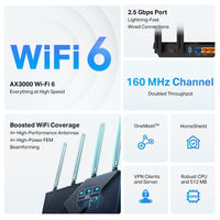 07127 Merge TP-Link Archer AX55 PRO AX3000 Multi -Gigabit Wifi 6 Wireless Router 2.5 Gbps Port Technology+