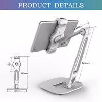 07131 Merge White Desk Table Stand Holder For iPad 1-8 Mini, Air Adjustable iPad Pro Universal