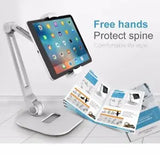 07131 Merge White Desk Table Stand Holder For iPad 1-8 Mini, Air Adjustable iPad Pro Universal