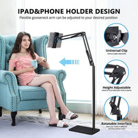 07137 Merge Black 175cm Adjustable Tablet Phone Floor Stand Bed Lazy Mount Holder For iPhone iPad