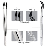 07144 Merge 4pcs Portable Rubber Tip Tweezers For Craft Laboratory Industrial Hobby Tweezer.