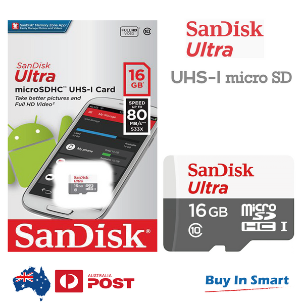 08100 Merge SanDisk Micro SD Memory Card 16GB Ultra Class10 UHS-1 100m/s