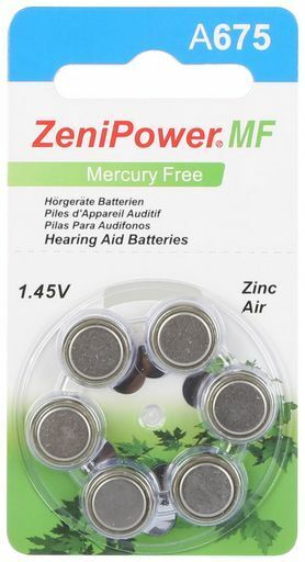 09105 Merge Zeni Power A675 Size Hearing Aid Batteries Zinc Air 1.45V 1.4V 600mAh Cells Celebration Outback Items.