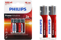 09107 Phillips 4 Pack Alkaline AAA Long life Power Battery 1.5V Outback Celebration Items.