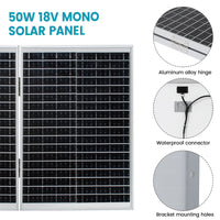 1107 Merge 100W 12V Folding Solar Panel Portable For Car Marine Battery Charge