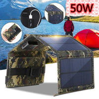 1109 Merge 50W USB Solar Panel Kits Folding Power Bank Outdoor Camping Hiking Phone Charger