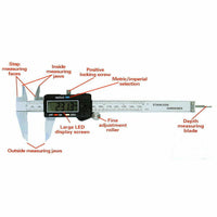 11112 Merge 6'/150mm LCD Digital Electronic Vernier Caliper Micrometer Stainless Steel Carry Case Outback Celebration Items