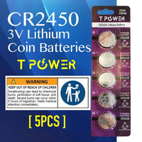 11110 Merge Tpower X5 C2450 3V Cell Coin Lithium Button Battery DL2450 ECR2450