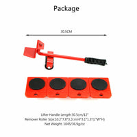 1126 Merge Heavy Furniture Moving Lifter Adjustable Roller Wheels Moving Tool Kit Slider Pad