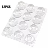 1143 12 PCS Wall Protector Rubber Stopper Self-Adhesive Door Handle Bumper Guard.