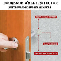 1143 12 PCS Wall Protector Rubber Stopper Self-Adhesive Door Handle Bumper Guard.