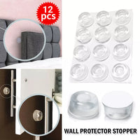 1143 12 PCS Wall Protector Rubber Stopper Self-Adhesive Door Handle Bumper Guard.