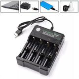 13122 Merge Multi Battery Chargers Smart 4 Slots For Rechargeable Li-ion Fast Charger USB Charging Base Awesome.