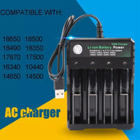 13122 Merge Multi Battery Chargers Smart 4 Slots For Rechargeable Li-ion Fast Charger USB Charging Base Awesome.