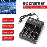 13122 Merge Multi Battery Chargers Smart 4 Slots For Rechargeable Li-ion Fast Charger USB Charging Base Awesome.