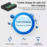 13125 Merge 8 Slot Smart Battery Chargers or AA/AAA Rechargable Batteries LCD Display AUHIS Battery Charges.