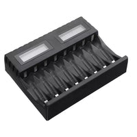 13126 Merge 8 Slot Smart Battery Charger For AA/AAA Rechargable Batteries LCD Display AUHIS	Battery Charges