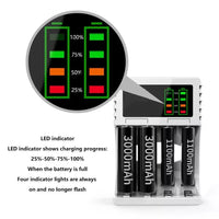 13128 Merge New 4 Slots Smart Battery Charger LED Display For AA AAA Rechargable Batteries Battery Charges