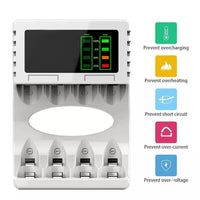 13128 Merge New 4 Slots Smart Battery Charger LED Display For AA AAA Rechargable Batteries Battery Charges