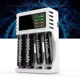 13128 Merge New 4 Slots Smart Battery Charger LED Display For AA AAA Rechargable Batteries Battery Charges