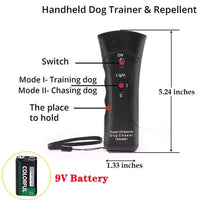 13211 Merge Anti Bark Device Ultrasonic Dog Barking Stop Repeller Trainer Training Tool Double Head