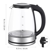 14127 Merge Dual Wall 2L Glass Cordless Kettle Electric LED Water Maker Jug S/Steel Kettle