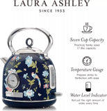 14139 Merge Laura Ashley Electric Kettle 1.7L Stainless Steel 2200W Fast boil Elveden Navy Kettle