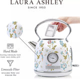 04140 Merge Laura Ashley Electric Kettle 1.7L Stainless Steel 2200W Fast boil Elveden White Kettle.