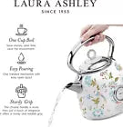 04140 Merge Laura Ashley Electric Kettle 1.7L Stainless Steel 2200W Fast boil Elveden White Kettle.