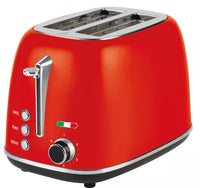 14144 Merge Vintage Electric 2 slice Toaster stainless Steel Red Awesome.