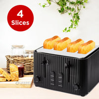 14145 Merge 4 Slice Long slot Electric Toaster Defrost Reheat Black Flut Awesome.