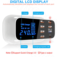 15100 Merge USB Charging Station 8 Port Desktop Charger 5V/8A LCD Multi Smart Fast AU Built Secure