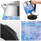 15106 Merge TODO 1.7L Glass Cordless Kettle Electric Dual Wall LED Jug Stainless Appliance.