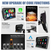 16112 Merge Portable 7" Wireless Apple Carplay Android Auto Touch Screen Car Radio Stero