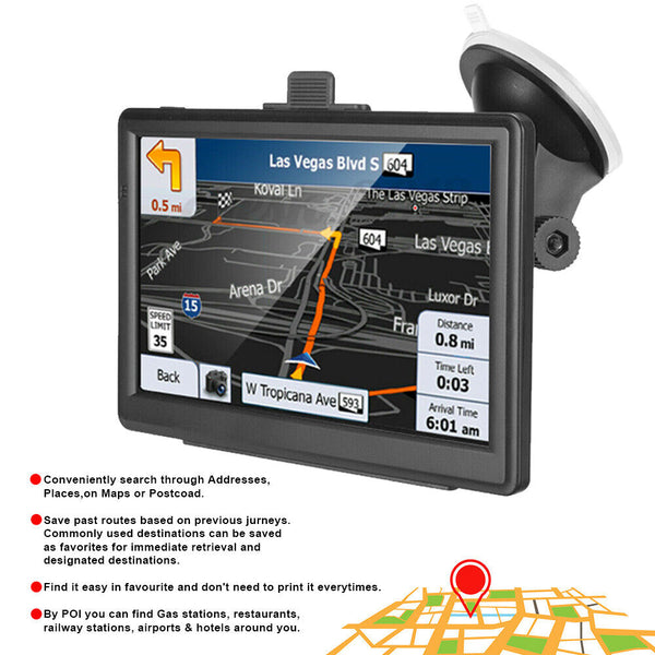 16113 Merge 7" 8G Truck Car GPS Navigation Touch Screen Navigator Lifetime Map Music Player.