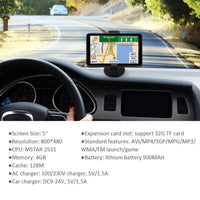 16114 Merge 5" Car Truck Navigation GPS Navigator System Sat Nav Lifetime AU Map SPEEDCAM HD You.