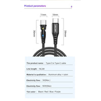 18115 Merge USB - C To C Cable Charging Cord Data For iPhone 15 Samsung 2Mts Blue,Purple,Green,Blach.